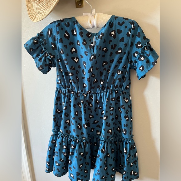 Wonder Nation little girls dress Size S 6-6x blue and black leopard print - Picture 4 of 5